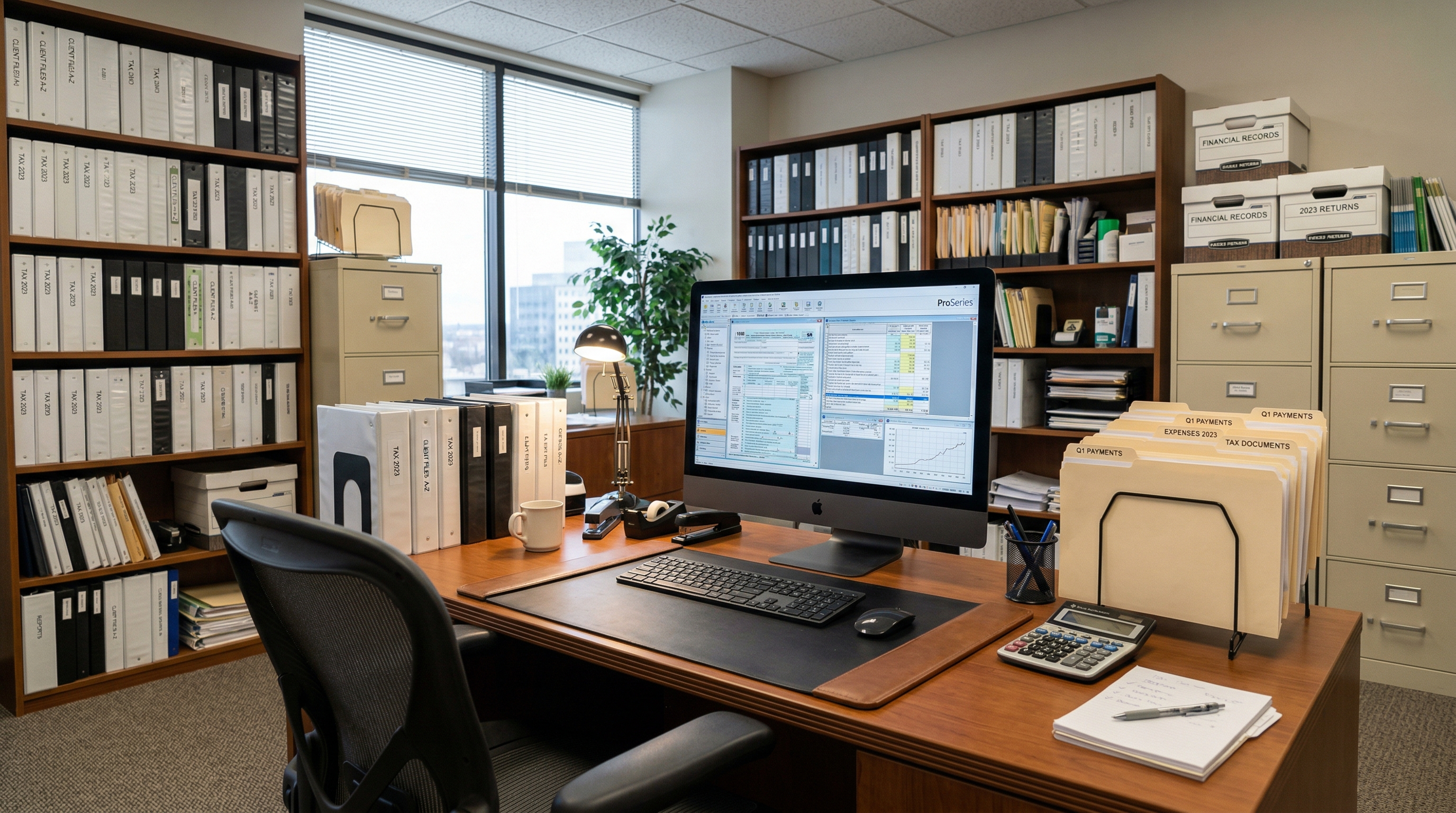 Accounting office during tax season