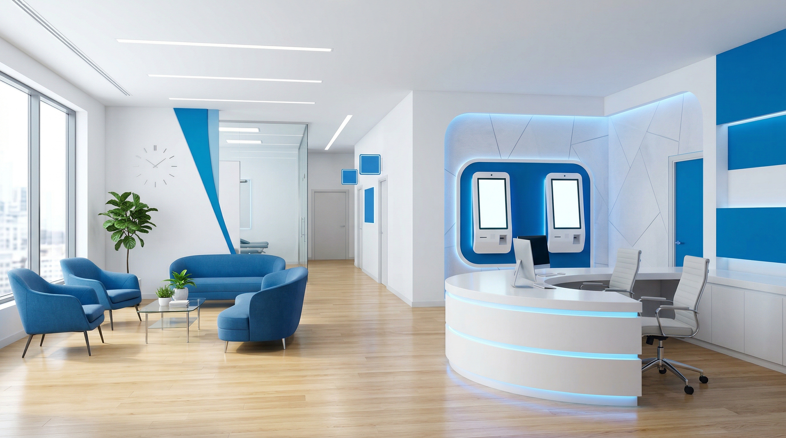 Modern medical clinic reception