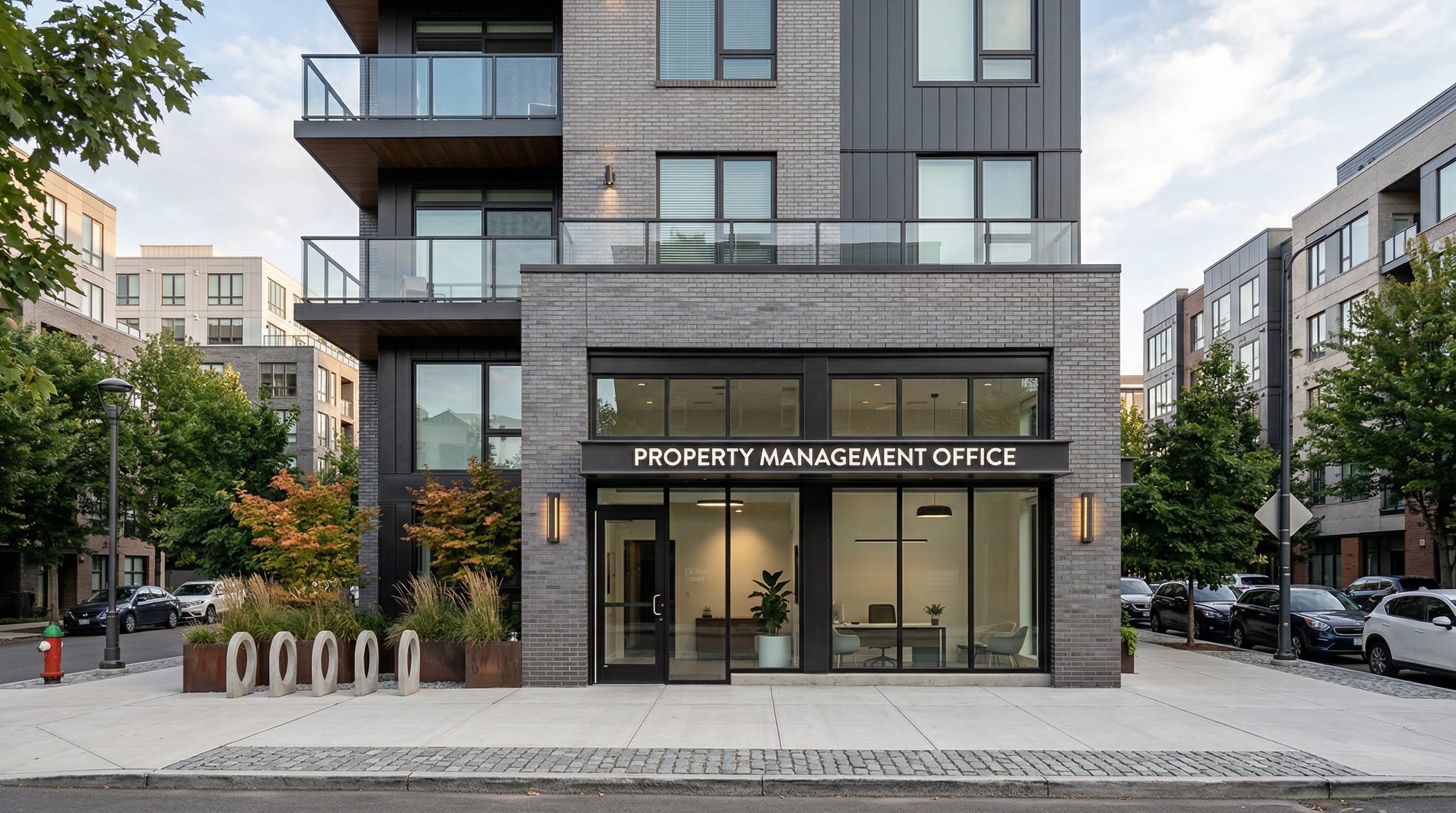 Modern apartment building exterior